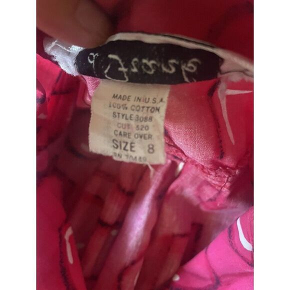 d. Frank Women’s Vintage 80s Pink Cotton Button Down Midi Dress M Excellent C. - Picture 11 of 11